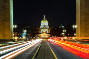 the capitol building in Harrisburg, PA